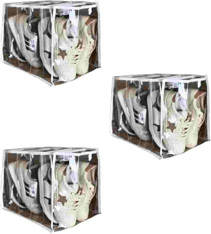 3 Colmeia Organizadora de Guarda Roupas Para Tênis Lençol Toalhas King Blusas Bolsas Sapatos - Acabamento Reforçado em Tecido Branco - XG 40x30x30 - Plástico Grosso Organizador de Closet