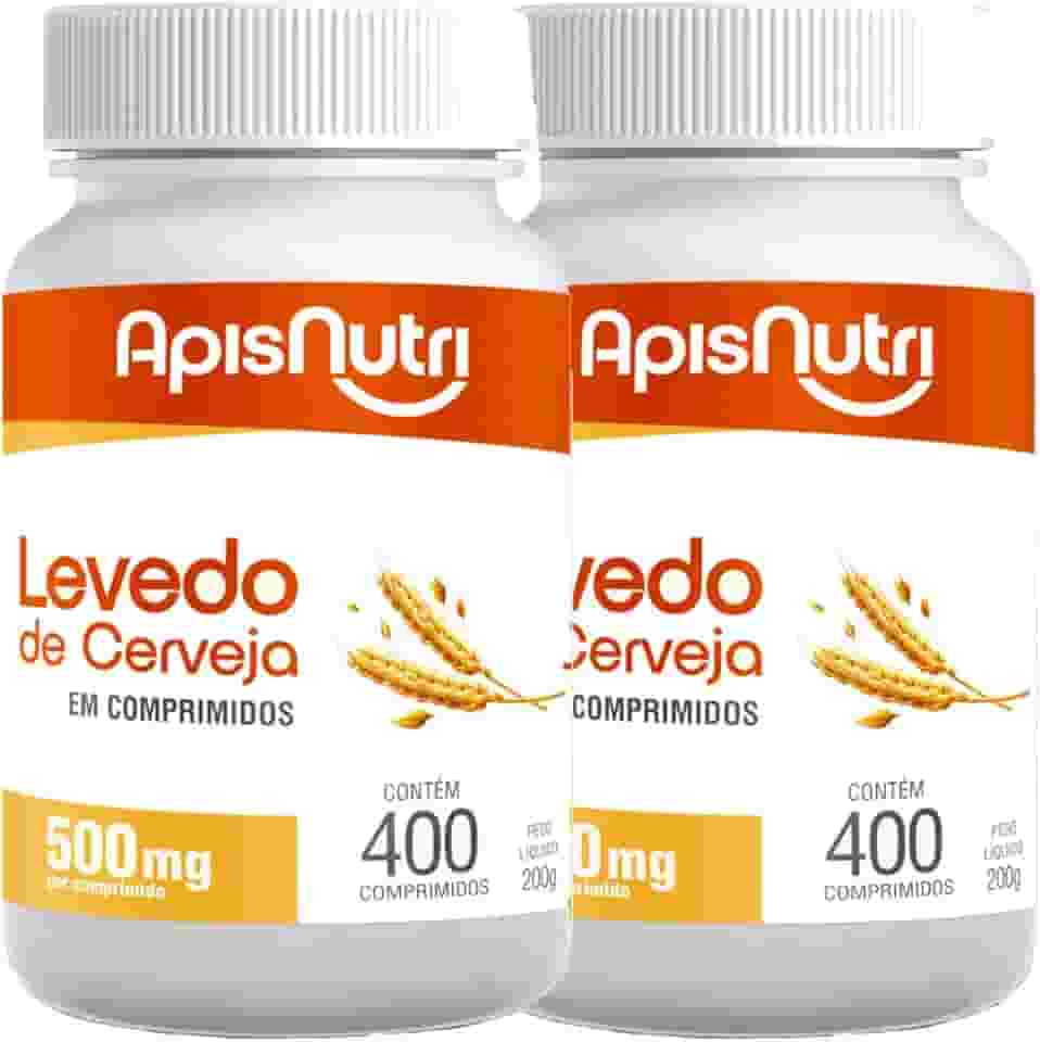 Kit 2 Levedo de Cerveja 500mg Apisnutri 400 Comprimidos