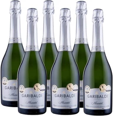 Kit 6 Espumantes Garibaldi Branco Moscatel 750 ml