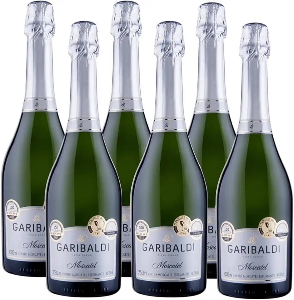 Kit 6 Espumantes Garibaldi Branco Moscatel 750 ml