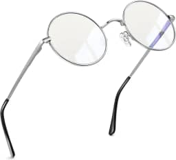 Joopin Óculos Anti Luz Azul Redondo Masculino Feminino Armação de Metal Circular Bloqueio de Luz Azul para Computador Gamer Jogos Tevê