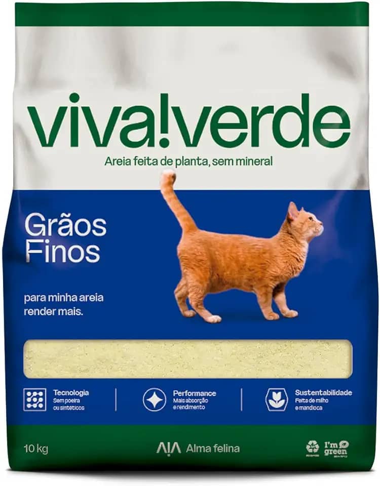 Viva Verde Areia Higiênica Grãos Finos 10kg