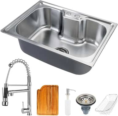Cuba para Cozinha Gourmet Pia Aço Inox com Acessórios Nawa Munim, Prata, 50 cm, Pingoo.Casa