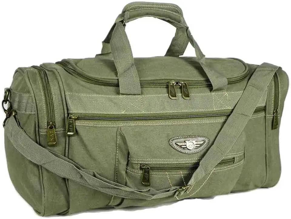 Mala Viagem Bolsa Lona Resistente Grande com alça (Verde)