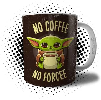 Caneca Geek Nerd No Coffee No Forcee - Xícara Sem Café Sem Força com Caixinha de Presente