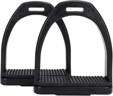 2 peças de estribos ocidentais, almofada de sela inglesa de plástico, 4,6 × 4,3 polegadas sela de cavalo para equitação, adestramento, treinamento de cavalo em trilha