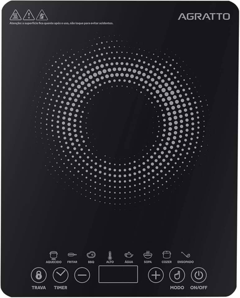 AGRATTO COOKTOP INDUCAO ACKI01I-02 PRETO 1 BOCA 2000W 220V
