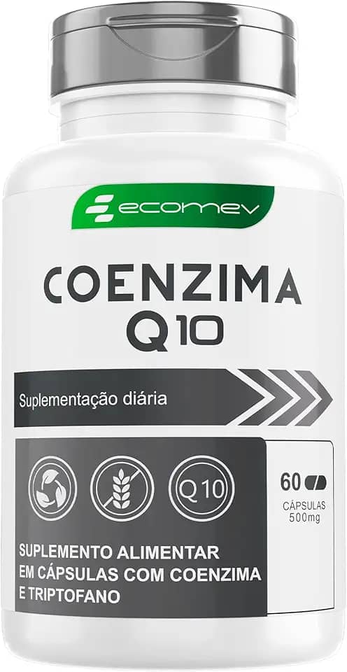 Coenzima Q10 Coq10 100Mg Pura Alta Concentração - 60 Cápsulas - Ecomev