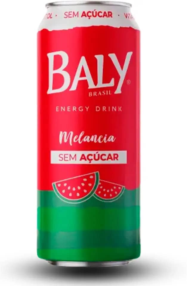Pack Energético Baly Melancia Zero Açúcar 473ml | Energia Rápida - 6 unidades