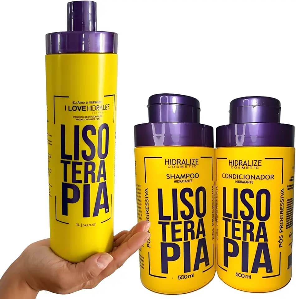 Kit Progressiva Sem Formol Lisoterapia Profissional – Shampoo, Condicionador e Lisoterapia Tratamento Profissional