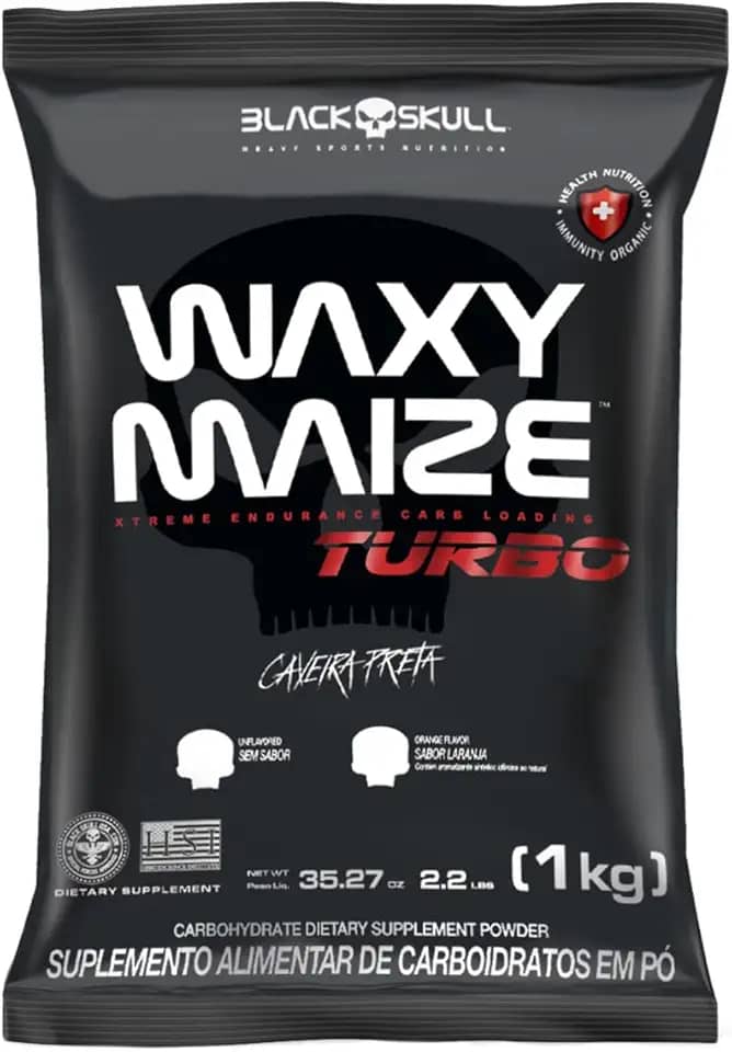 Refil Waxy Maize Turbo sem Sabor 1Kg, Black Skull
