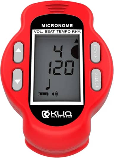 KLIQ MicroNome - Metrônomo digital recarregável com clipe USB, (micronome, vermelho)