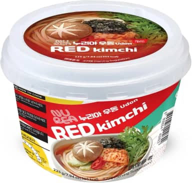 YOUNG POONG Nurea Udon Red Kimchi, Macarrão Instantâneo Coreano em Bowl, 225g