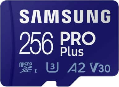 Samsung Cartão de memória microSD PRO Plus + adaptador, 256 GB microSDXC, até 180 MB/s, Full HD e 4K UHD, UHS I, C10, U3, V30, A2, para smartphones Android, tablets, GoPro e drone DJI (MB MD256SA/AM)