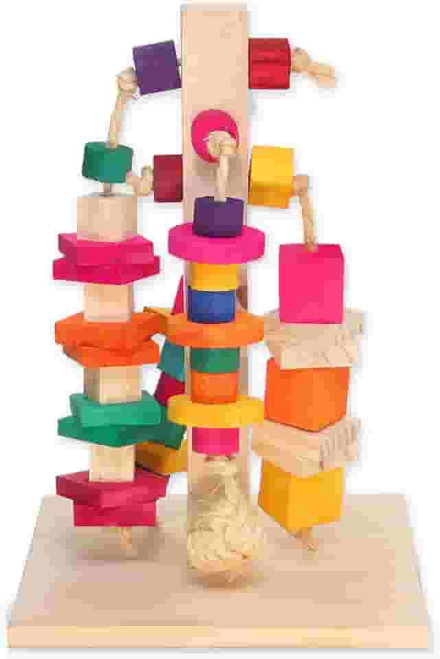 Brinquedo Totem em Pínus e Sisal Para Coelhos