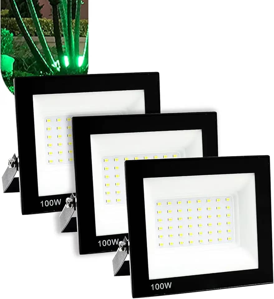 Refletor Holofote LED Kit 3 Unidades 100W SMD IP66 Prova d'Água Holofote Externo 6500K – Alta Luminosidade e Economia de Energia