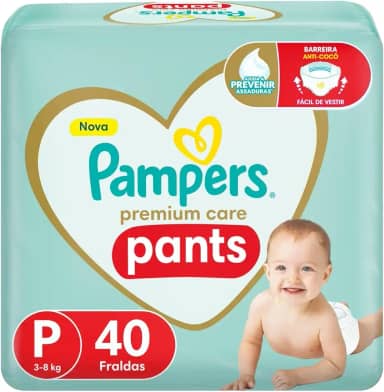 Fralda Pampers Pants Premium Care P - 40 fraldas
