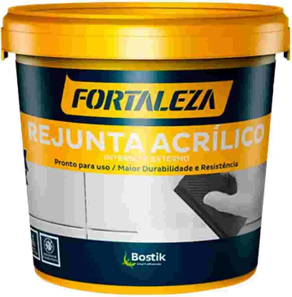 FORTALEZA Rejunte Acrílico Branco – Pronto para Uso, Antimofo e Impermeável – Para Pisos e Revestimentos de Cerâmica, Porcelanato e Pedras Naturais – Interno e Externo – 1kg