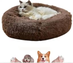 Caminha Nuvem Cama Pet Redonda Pelucia Para Cães Gatos DONUT CASINHA TODA ACOLCHOADA FUNDO ANTIDERRAPANTE DONUT CAMINHA CASA CASINHA NINHO QUALIDADE PREMIUM Tam M (CHOCOLATE)
