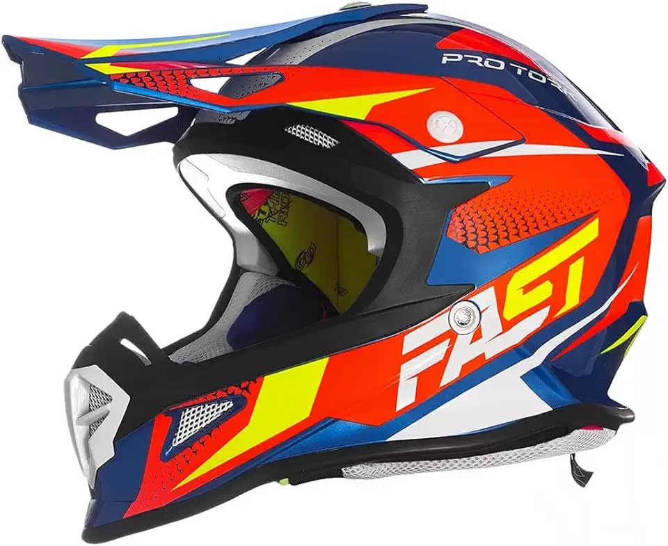 Pro Tork Capacete Motocross Fast Fantasy Limited Edition 62 Azul/Laranja 62