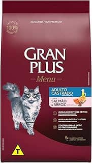 Ração para Gatos Castrados Gran Plus Salmão e Arroz 3Kg