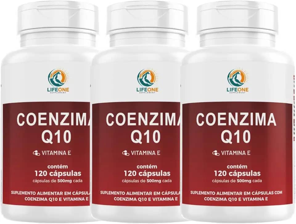 Kit 3 Coenzima Q10 100mg com Vitamina E, 360 Cápsulas Life One