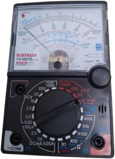 Multímetro Analógico Tipo Ponteiro Samwa YX 360TR – Alta Precisão, Proteção Contra Sobrecarga, Sonda Sem Contato e Construção Durável – Ideal para Reparos Elétricos Industriais e Uso Profissional