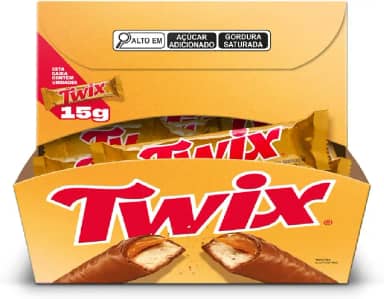 Chocolate Twix Original - Caixa com 30 unidades de 15g