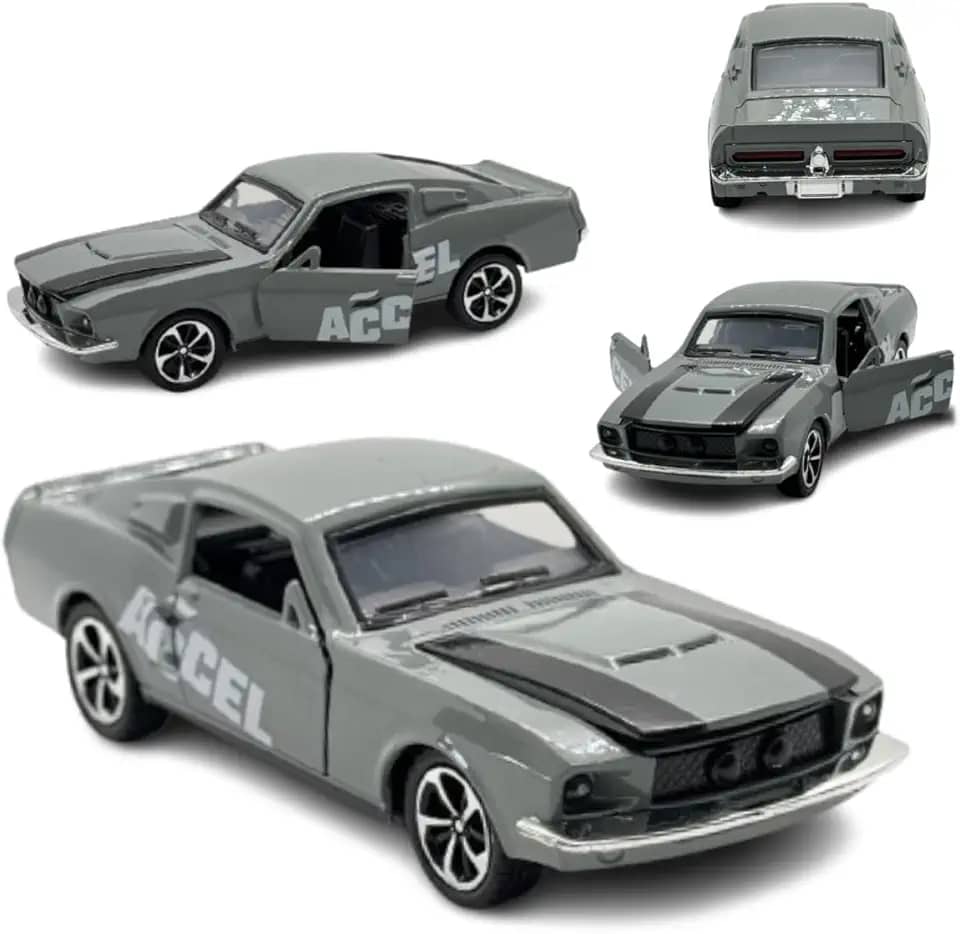 Miniatura Carro Esportivo de Corrida, Modelo Esportivo Clássico, Escala 1:32, Cinza