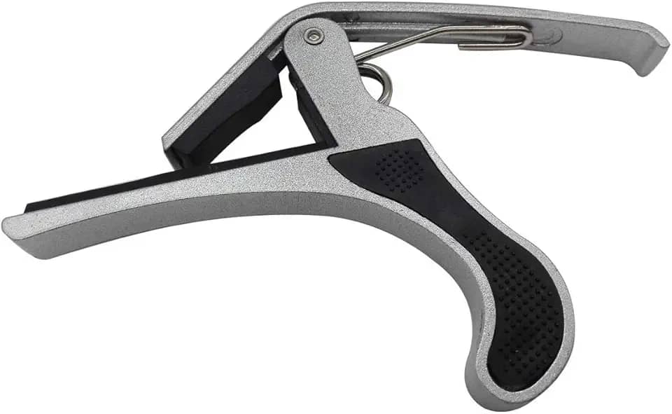 Capotraste Dolphin para Violão e Guitarra 10697 com Haste Longa, Prata