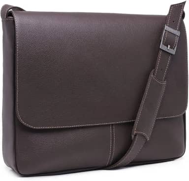 BOLSA PASTA MALETA 100% COURO PARA NOTEBOOK 15,6 POLEGADAS (CAFÉ)