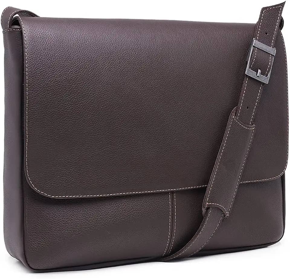 BOLSA PASTA MALETA 100% COURO PARA NOTEBOOK 15,6 POLEGADAS (CAFÉ)