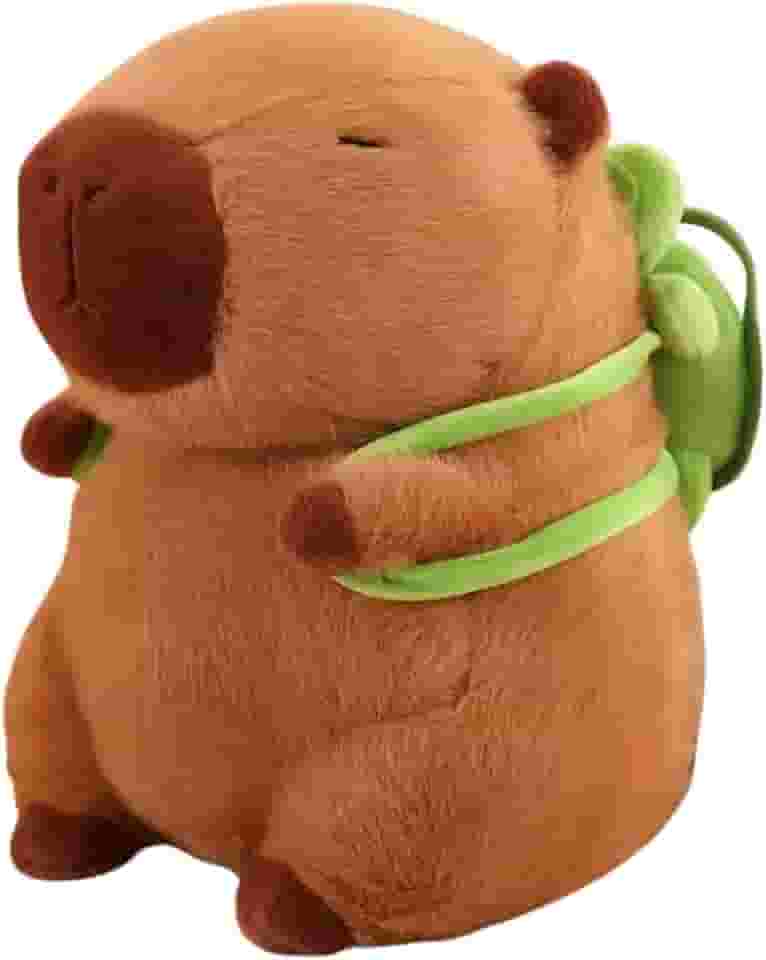Brinquedo De Pelúcia Capivara Com Mochila Tartaruga Fofo