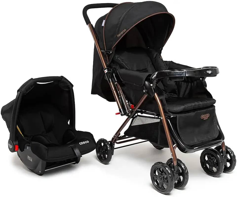 Travel System Cosco Kids, Reverse Duo, 0 a 15kg, Preto Bronze