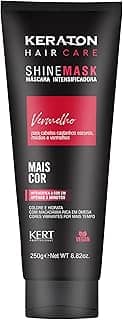 Keraton, Máscara matizadora hidratante, Trata e colore, Para cabelo castanho escuro, médio e vermelho, Shine Mask, 250g, Vermelho