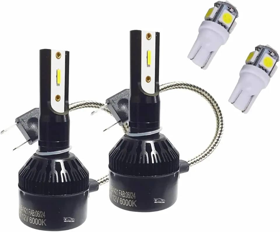 Kit Lâmpada Super Led H7 + T10 Led 6000K - Farol Alto Baixo Auxiliares
