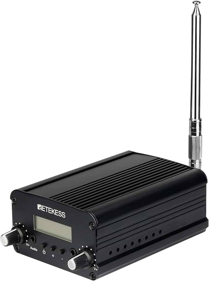 Retekess Transmissor FM TR509 para igreja, transmissor de transmissão FM certificado pela FCC, mini estação de rádio estéreo de longo alcance para filmes drive-in, estacionamento de igreja, show de