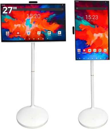 Monitor Touchscreen 27' Tela Interativa Full HD Wi-Fi 2,4/5GHz Bluetooth Lousa Digital com Controle de Voz e Pedestal para Apresentações, Sala de Aula e Recepção