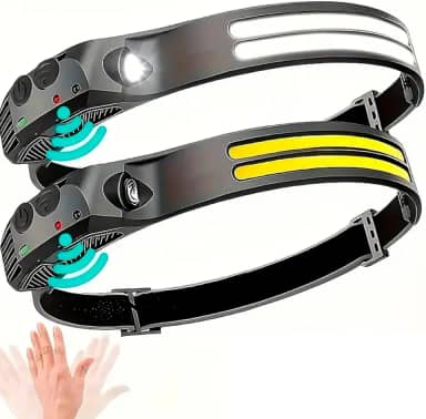 Lanterna de Cabeça LED Recarregável, 350 Lúmens, para Atividades Noturnas Lanterna de Cabeça LED Recarregável para Camping trilhas pesca