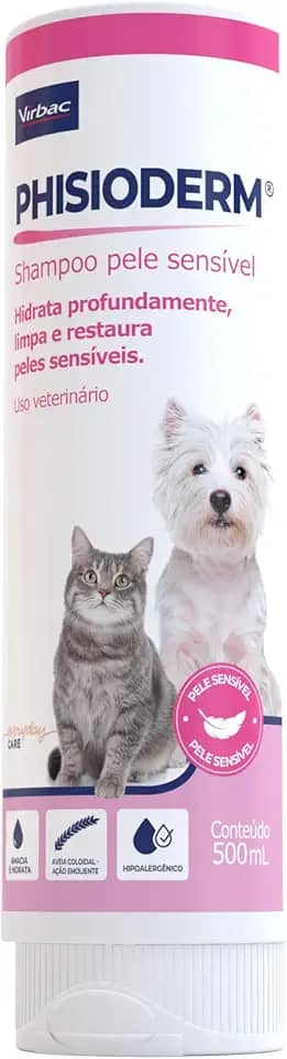 Virbac Phisioderm Shampoo Pele Sensível para Cães e Gatos 500 mL