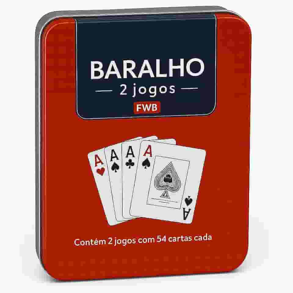 Cartas de Baralho Duplo em Plástico 108 Cartas com Estojo de Metal, jogo adulto infantil poker truco lazer viagem