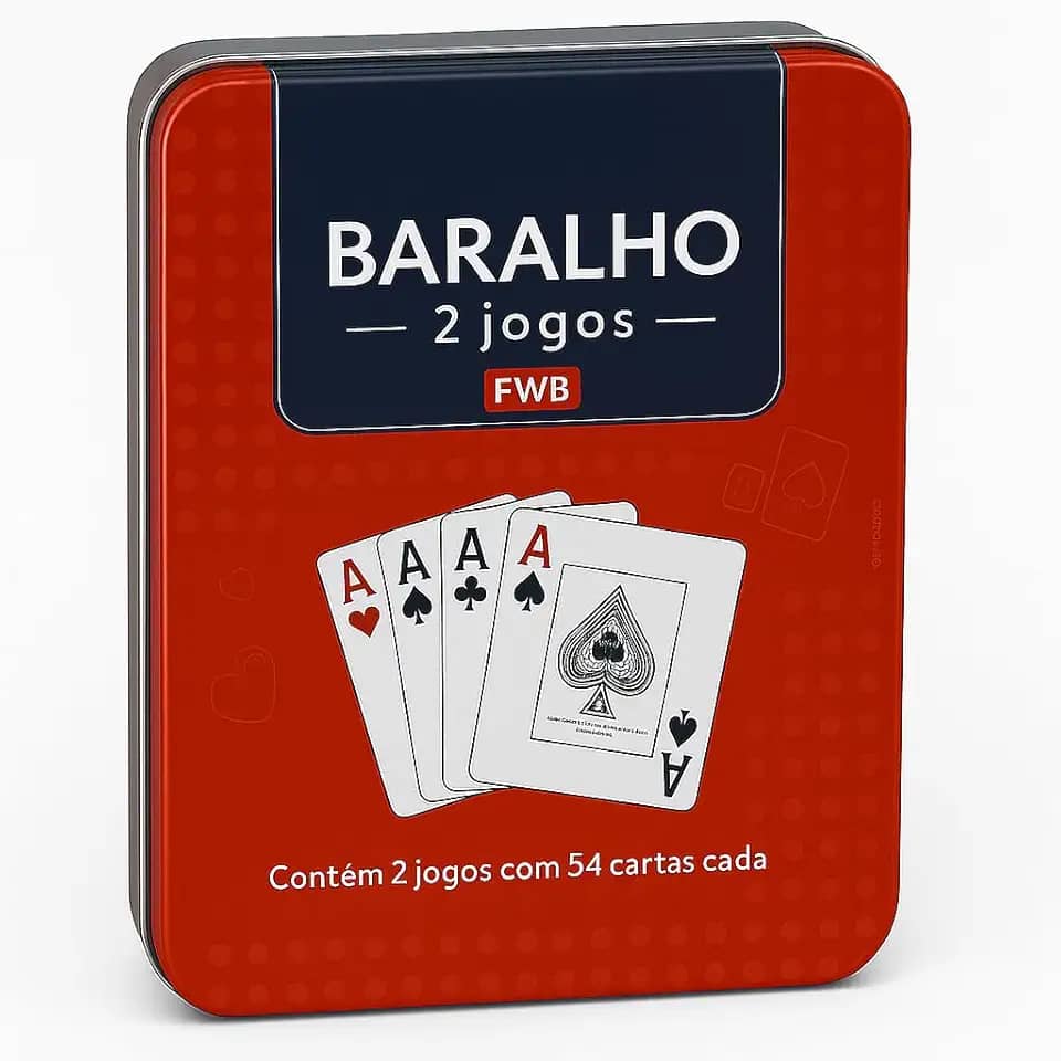 Cartas de Baralho Duplo em Plástico 108 Cartas com Estojo de Metal, jogo adulto infantil poker truco lazer viagem