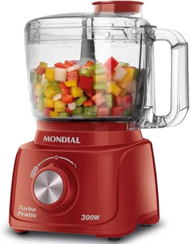 Mini Processador Turbo Pratic, Mondial, Vermelho, 300W, 220V - MP-16-R