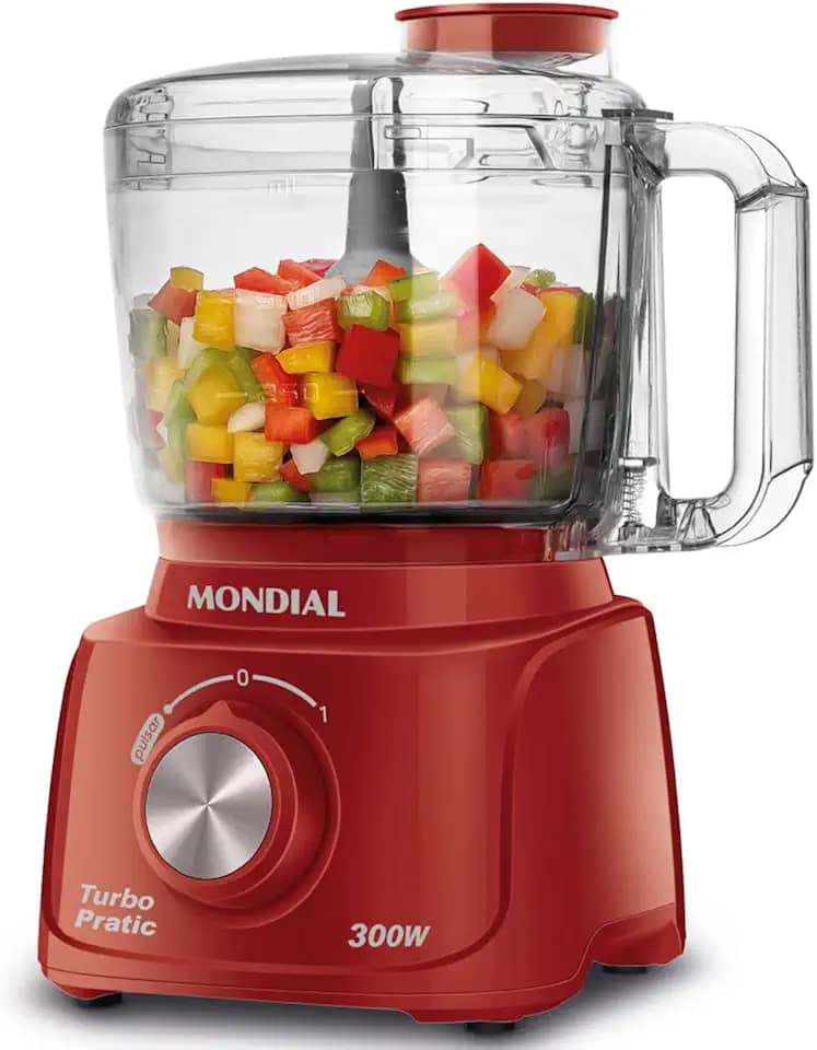 Mini Processador Turbo Pratic, Mondial, Vermelho, 300W, 220V - MP-16-R