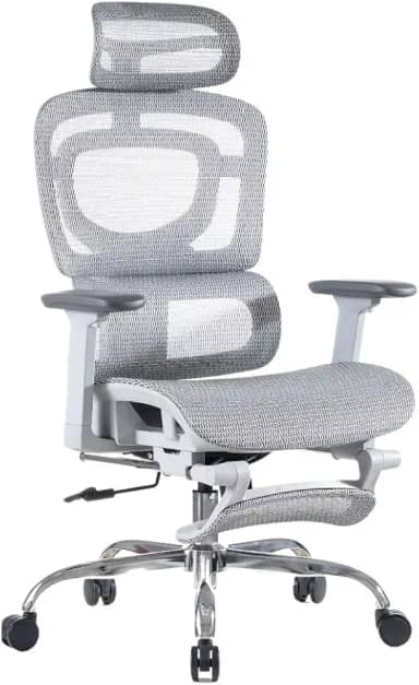 Cadeira De Escritório Ergonômica Mônaco Wt07 Luvinco Malha Respirável Com Suporte Lombar Adaptável Apoio Para Pés Retrátil Encosto Ajustável Seis Posições Suporta 200kg