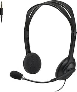 Headset com fio Logitech H111 com Microfone com Redução de Ruído e Conexão 3,5mm