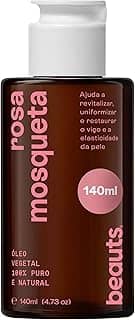 Óleo de Rosa Mosqueta Pura - Clareador, Hidratante e Antioxidante - Para Manchas, Rugas, Estrias e Melhor Elasticidade - Uso Facial, Oleo Corporal e Cabelos - 100% Puro Natural Vegano - 140 mL Beauts