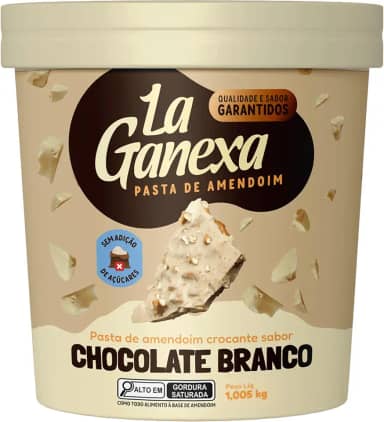 LA GANEXA Pasta De Amendoim Sabor Chocolate Branco Crocante 1 005Kg