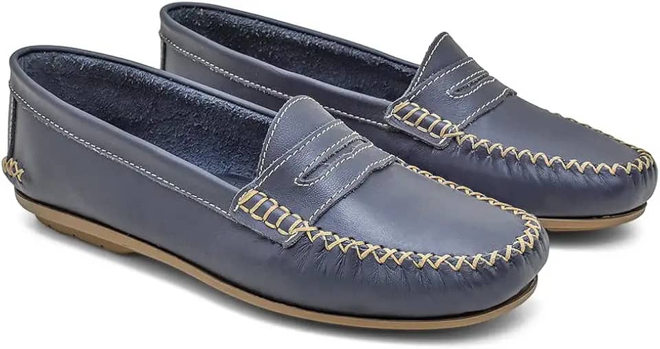 004MGR-Mocassim Feminino de couro natural conforto e elegancia