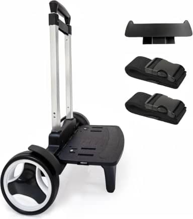 Mochila de rodinhas com rodas silenciosas para subir escadas, moldura de alumínio dobrável, alça ajustável, grande capacidade de 35 kg – serve para bolsas de viagem, bolsas de livros, compras – preto